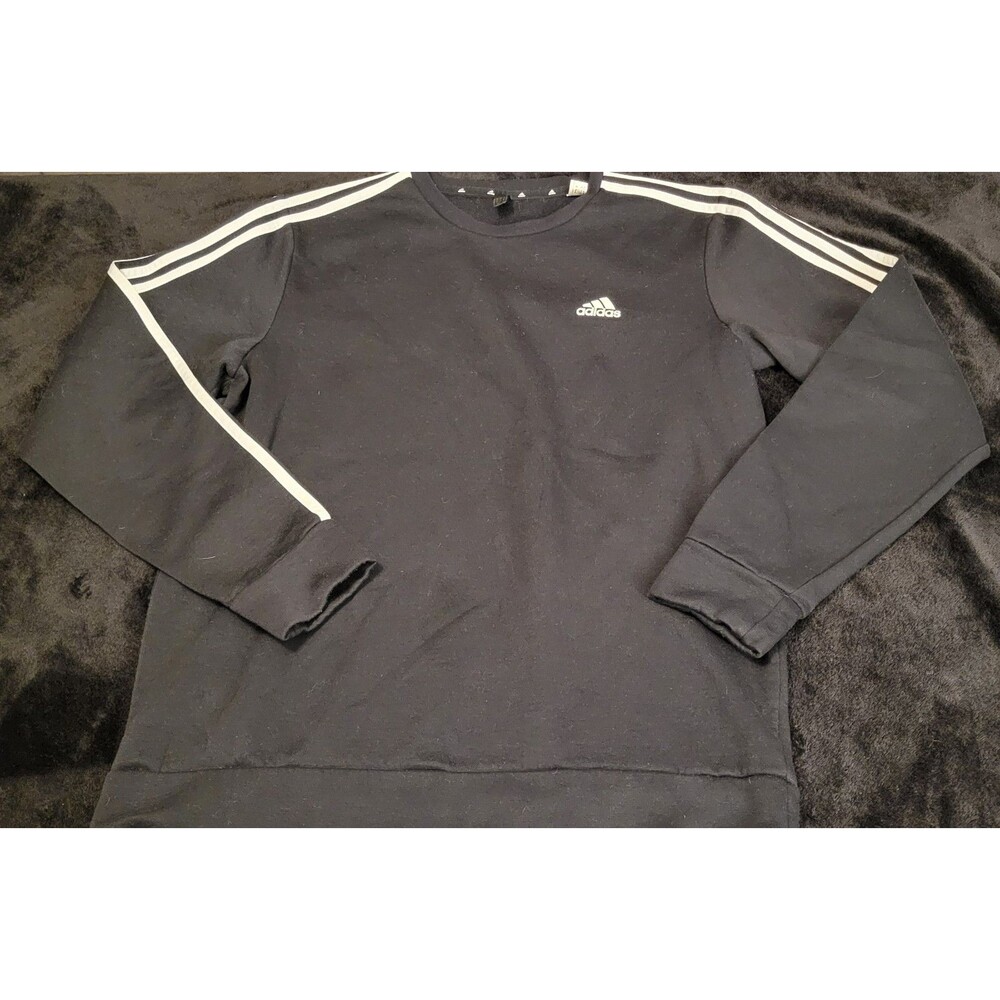 Adidas Sweater Mens Large Three Stripes Pullover Crewneck Primegreen Sweatshirt
